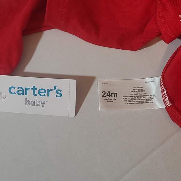 Carters Red My First Christmas Kids One Piece 24 Months NWT 100 Cotton - Picture 4 of 9